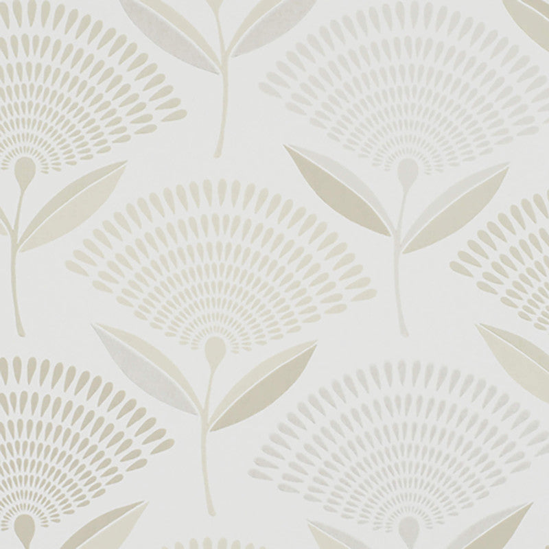 media image for Sample Floral Large Contemporary Wallpaper in Beige/Silver 277