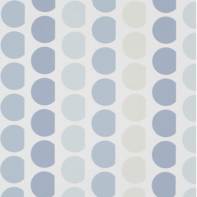 media image for Circles & Stripes Wallpaper in Cream/Blue 293