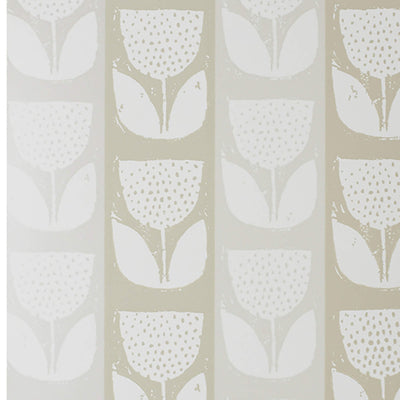 product image of Tulip Stamped Spotted Wallpaper in Beige/Silver 515