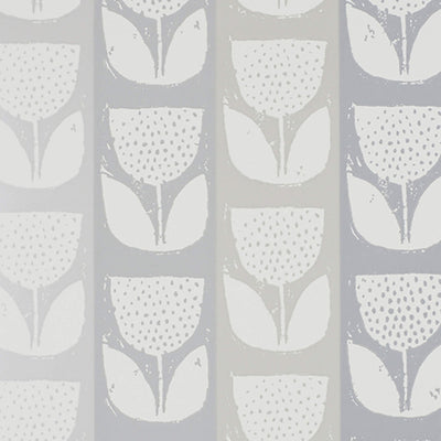 product image of Tulip Stamped Spotted Wallpaper in Grey/Silver 53