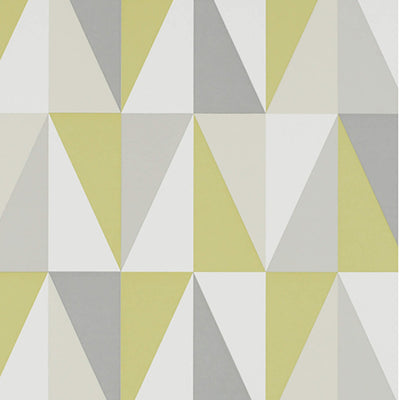 product image of Geometric Sharp-Edge Wallpaper in Green/Grey/Ivory 594