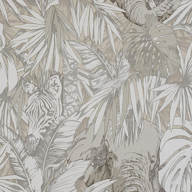 media image for Jungle Abstract Wallpaper in Buttercream/Bisque 248