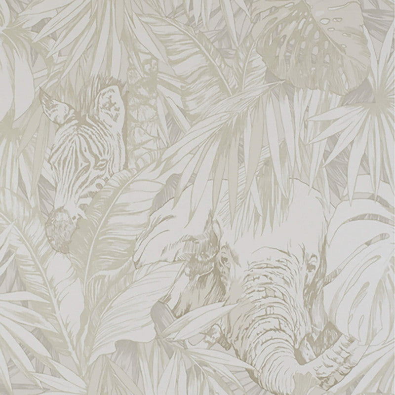 media image for Jungle Abstract Wallpaper in Metallic Buttercream 297