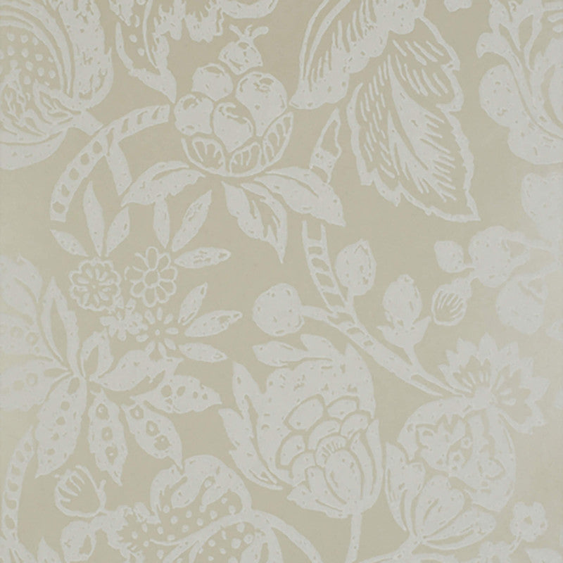 media image for Floral Tropical Large Textured Wallpaper in Buttercream/Citrus 243