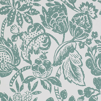 product image of Floral Tropical Large Textured Wallpaper in Emerald/White 586