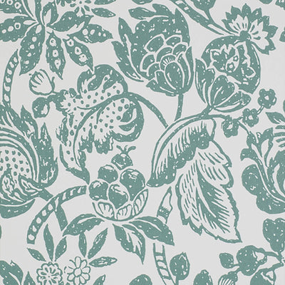 product image of Floral Tropical Large Textured Wallpaper in Emerald/White 533