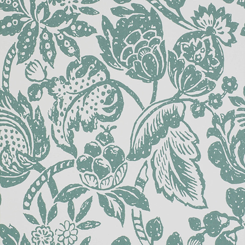 media image for Floral Tropical Large Textured Wallpaper in Emerald/White 263