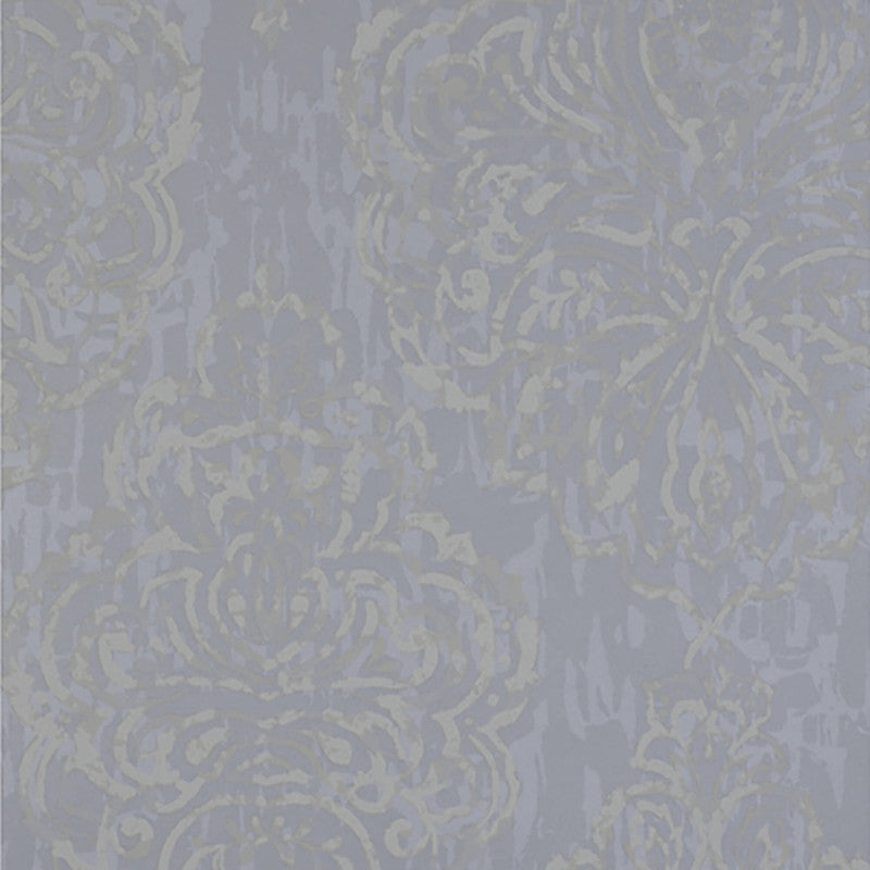 media image for Medallion Abstract Damask Large Wallpaper in Grey/Silver 23