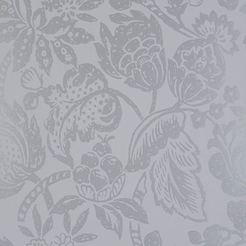 media image for Tropical Floral Large Textured Wallpaper in Silver/Grey 281