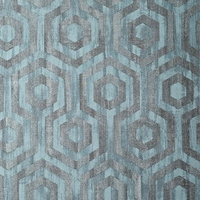 product image of Geometric Contemporary Wallpaper in Blue Dusk/Steel Wool 570