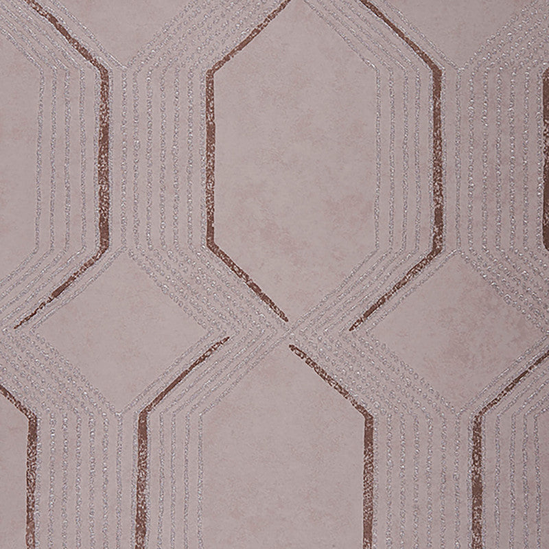media image for Geometric Ogee Beaded Wallpaper in Plum 24