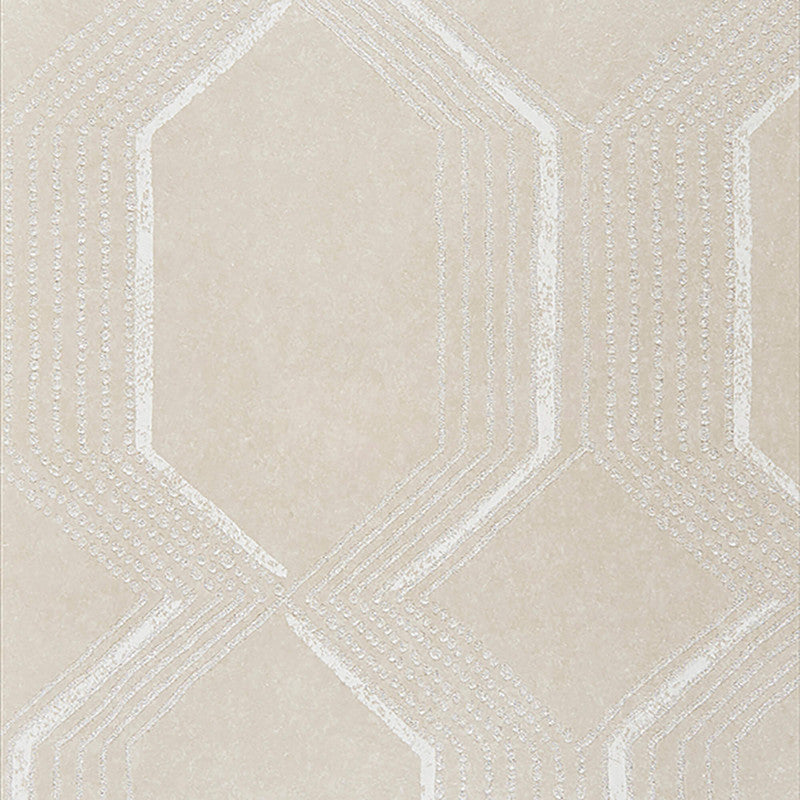 media image for Geometric Ogee Beaded Wallpaper in Pearl Cream 242