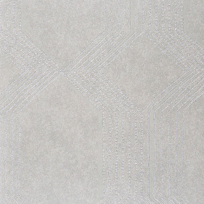 product image of Geometric Ogee Beaded Wallpaper in Silver 575