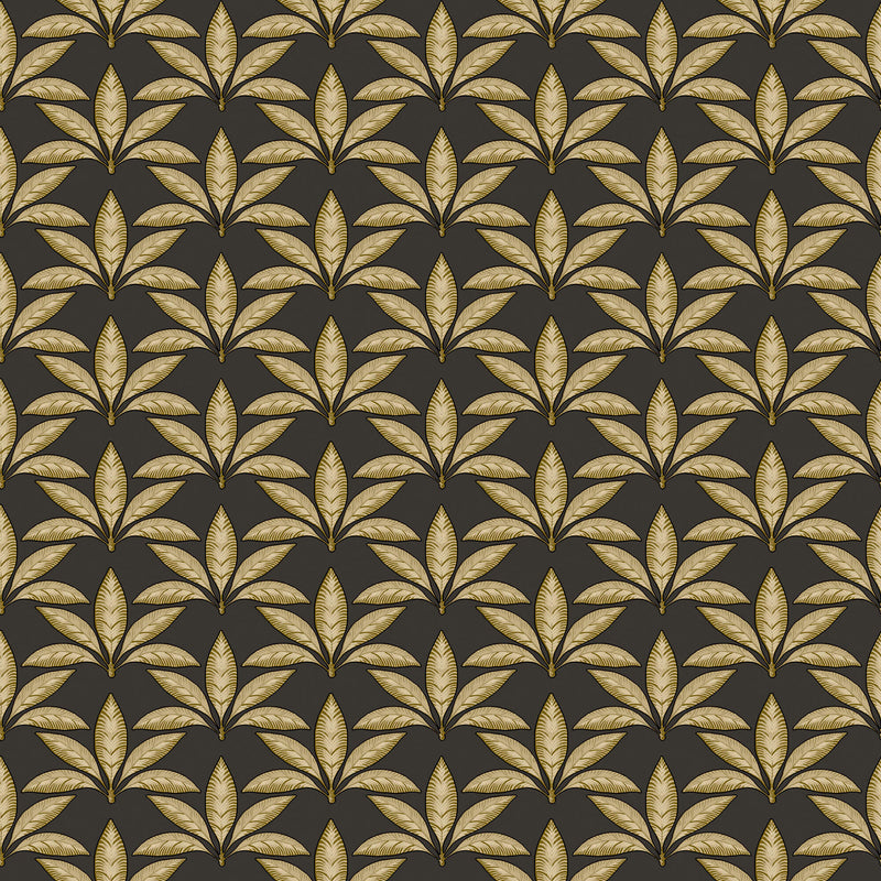 media image for Leaf Motif Black/Gold Wallpaper from the Into the Wild Collection by Galerie Wallcoverings 251