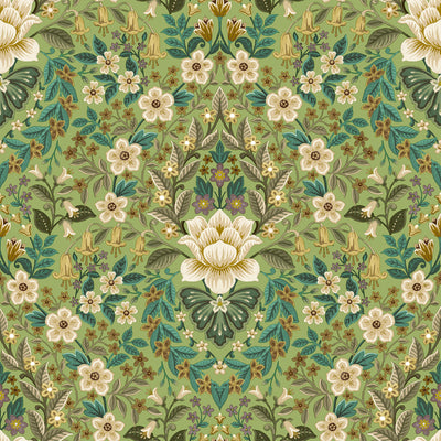 product image of Floral Damask Green Wallpaper from the Into the Wild Collection by Galerie Wallcoverings 555