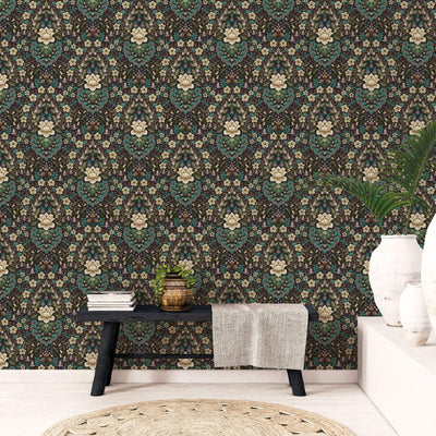 product image for Floral Damask Black Wallpaper from the Into the Wild Collection by Galerie Wallcoverings 39