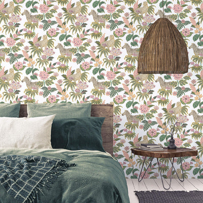 product image for Into the Wild Green/Pink Wallpaper from the Into the Wild Collection by Galerie Wallcoverings 64