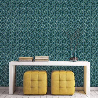 product image for Leopard Print Green Wallpaper from the Into the Wild Collection by Galerie Wallcoverings 3