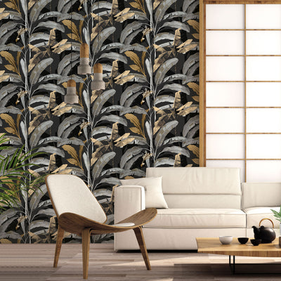 product image for Banana Tree Black Wallpaper from the Into the Wild Collection by Galerie Wallcoverings 22