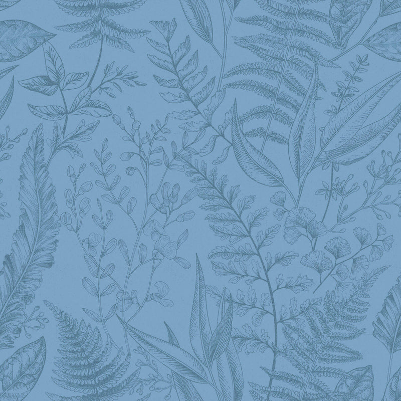 media image for Botanical Blue Wallpaper from the Into the Wild Collection by Galerie Wallcoverings 213