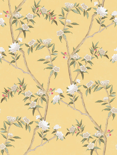 product image for Spring Blossom Chinoiserie Wallpaper in Yellow 90