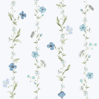 product image for Spring Blossom Vertical Garden Wallpaper in Blue 69