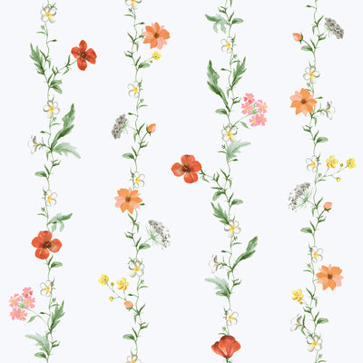 product image of Spring Blossom Vertical Garden Wallpaper in Green/Coral 574