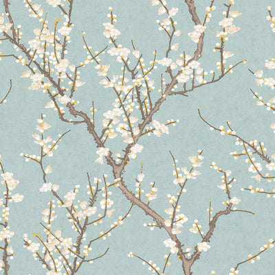 product image for Spring Blossom Sakura Tree Wallpaper in Turquoise 31