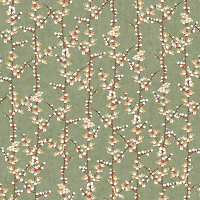 product image for Spring Blossom Sakura Row Wallpaper in Green 41