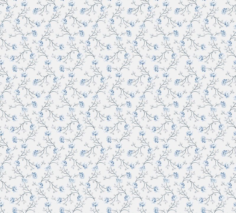 media image for Spring Blossom Petit Flowers Wallpaper in Blue/White 211