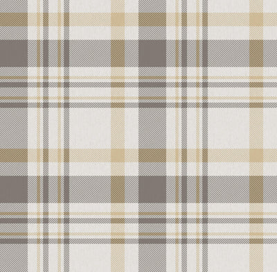 product image for Spring Blossom Plaid Wallpaper in Taupe/Yellow 87