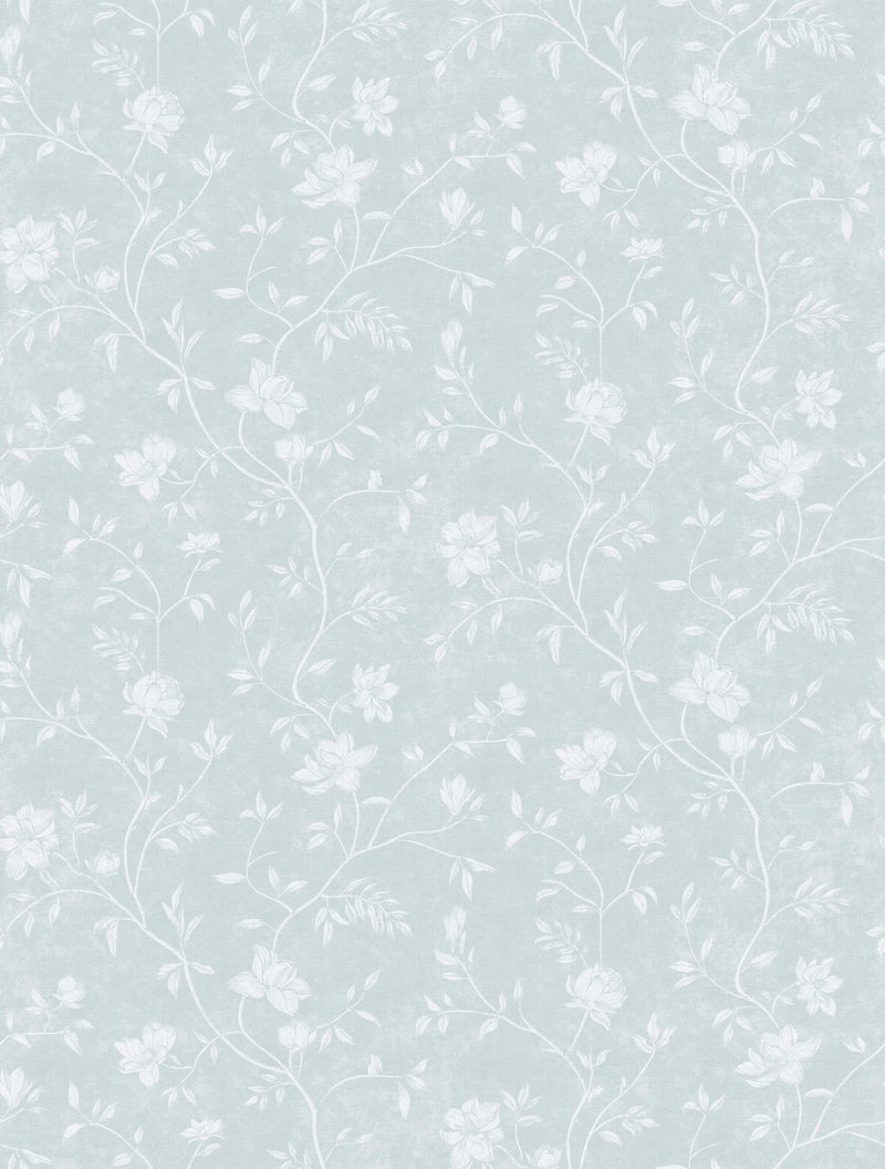 media image for Spring Blossom Magnolia Wallpaper in Turquoise 219