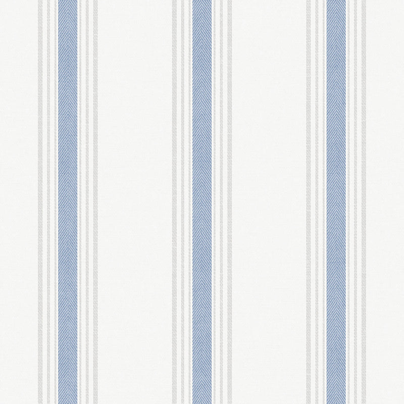 media image for Spring Blossom Stripes Wallpaper in Blue 22