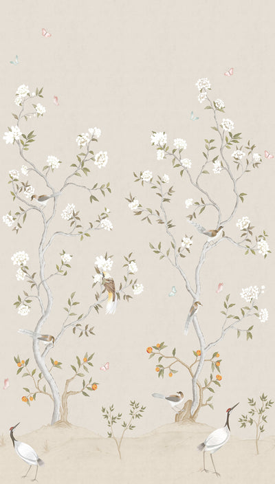 product image of Spring Blossom Chinoiserie Wall Mural in Beige 568