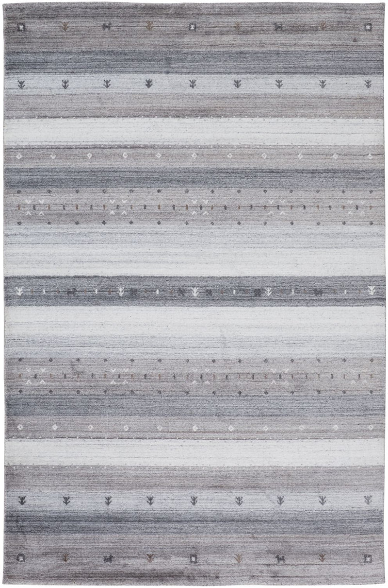 media image for Yurie Hand Knotted Dark and Opal Gray Rug by BD Fine Flatshot Image 1 269