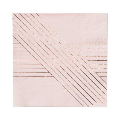 product image of amethyst pale pink striped lunch paper napkins design by harlow grey 1 583