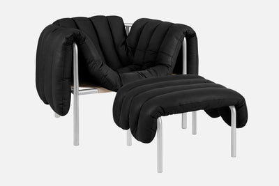 product image for puffy black leather lounge chair ottoman bu hem 20356 3 82