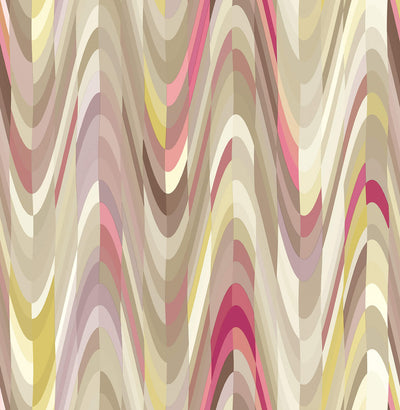 product image for Wave Abstract Wallpaper in Multi Pink 21