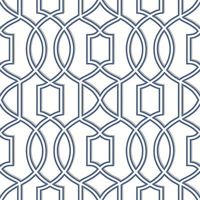 product image of Geometric Traditional Eastern Wallpaper in Silver/Blue 542