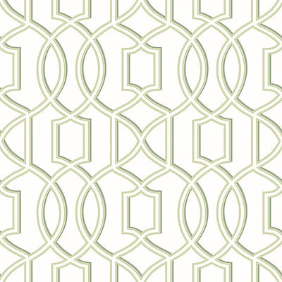 product image of Geometric Traditional Eastern Wallpaper in Green/White 562