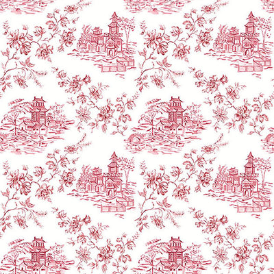 product image of Toile Asian-Inspired Wallpaper in Red/White 580