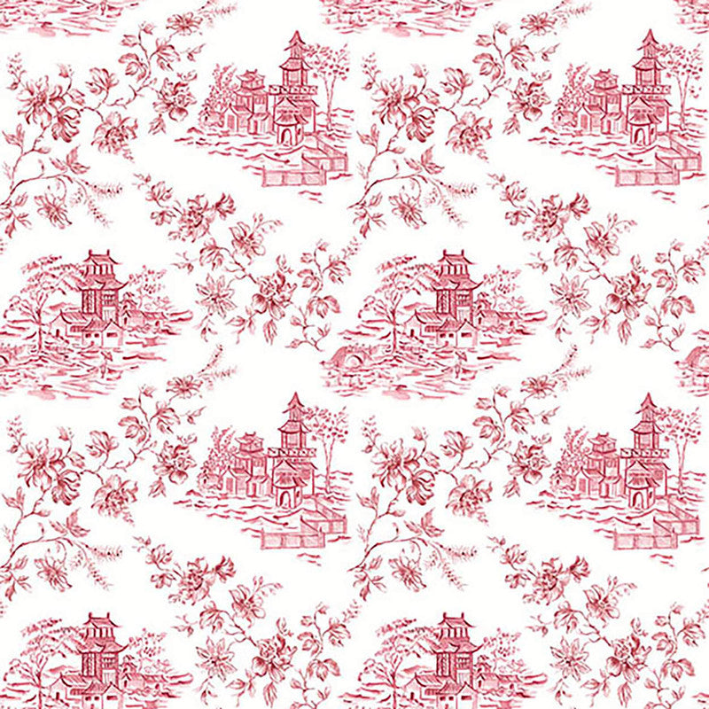 media image for Toile Asian-Inspired Wallpaper in Red/White 279