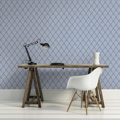 product image for Geo Diamond Arrow Wallpaper in Indigo/Ivory 87