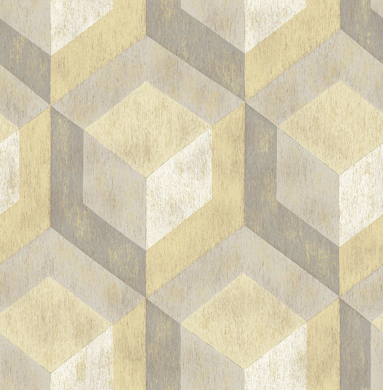 media image for Tile Shapes Large-Scale Wallpaper in Grey/Cream/Yellow 221