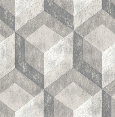 product image for Tile Shapes Large-Scale Wallpaper in Grey/Cream 2