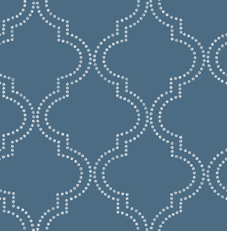 media image for Ogee Dotted Wallpaper in Navy 219