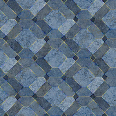 product image of Geo Contemporary Wallpaper in Blue 595