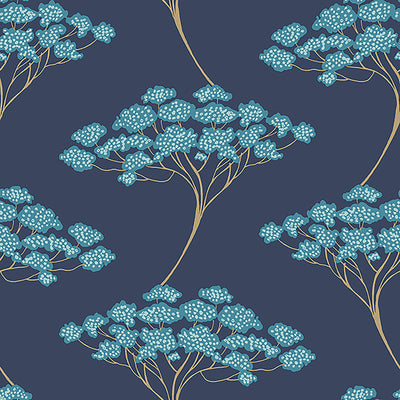 product image of Tree Whimsicle Wallpaper in Gold/Teal 514