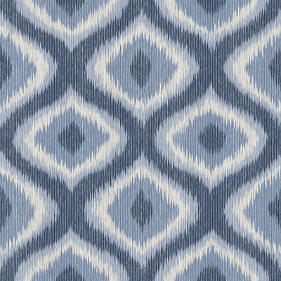 product image of Ogee Modern Ikat Wallpaper in Grey/Blue 589