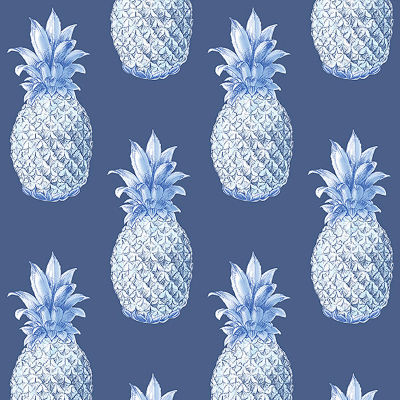 media image for Pineapple Whimsy Wallpaper in Grey/Navy 299